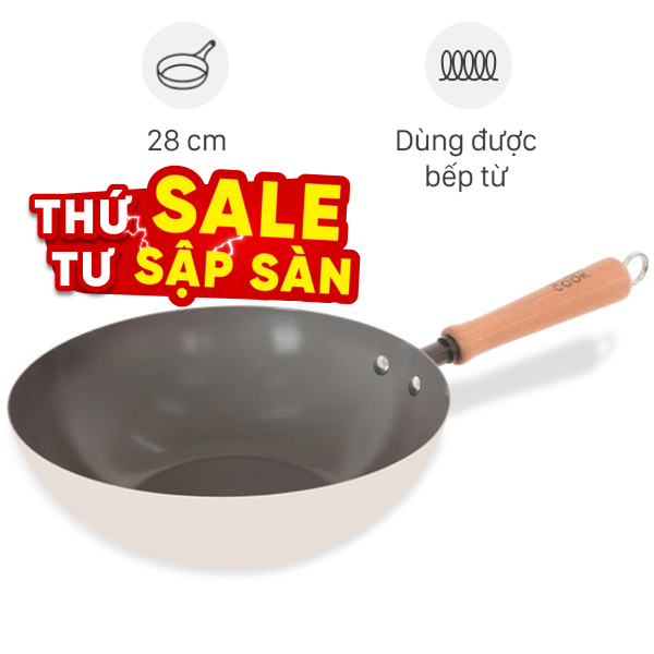 Chảo thép sâu chống dính đáy từ Green Cook GCW257-28IH
