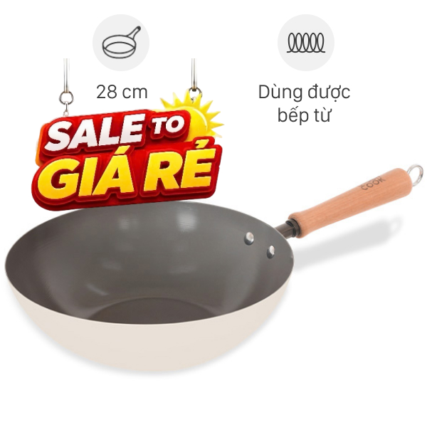 Chảo thép sâu chống dính đáy từ Green Cook GCW257-28IH