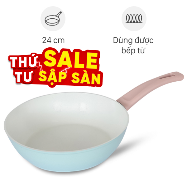 Chảo nhôm sâu chống dính đáy từ Delites RFD1024-3