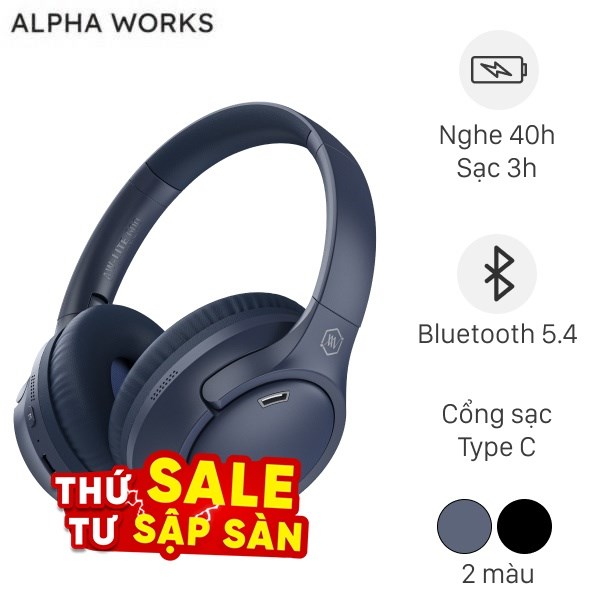 Tai nghe Bluetooth chụp tai Alpha Works AW LITE 600
