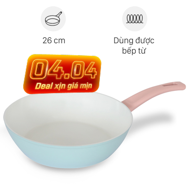 Chảo nhôm sâu chống dính đáy từ Delites RFD1024-3