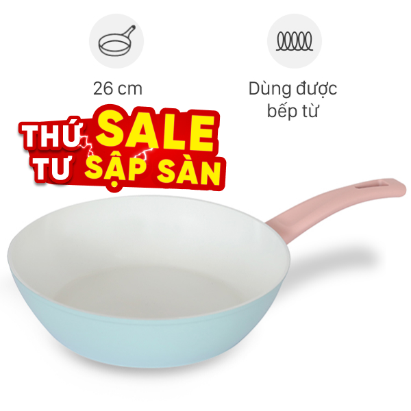 Chảo nhôm sâu chống dính đáy từ Delites RFD1024-3