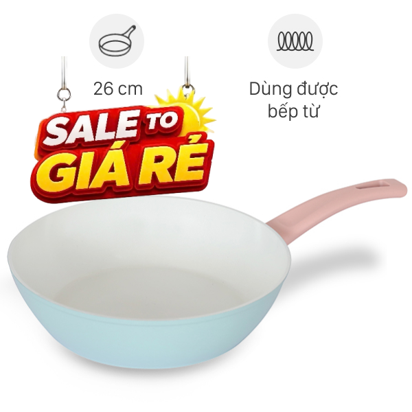 Chảo nhôm sâu chống dính đáy từ Delites RFD1024-3