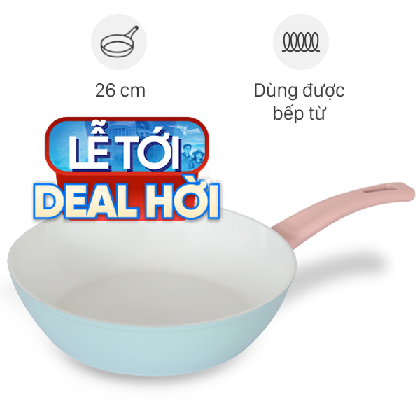 Chảo nhôm sâu chống dính đáy từ Delites RFD1024-3