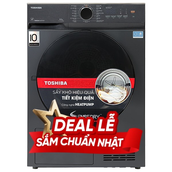 Máy sấy bơm nhiệt Toshiba 8 Kg TD-T21B90HWV(MG)
