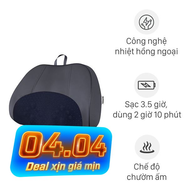 Gối massage hồng ngoại Bomidi MP1 Pro - Xám xanh