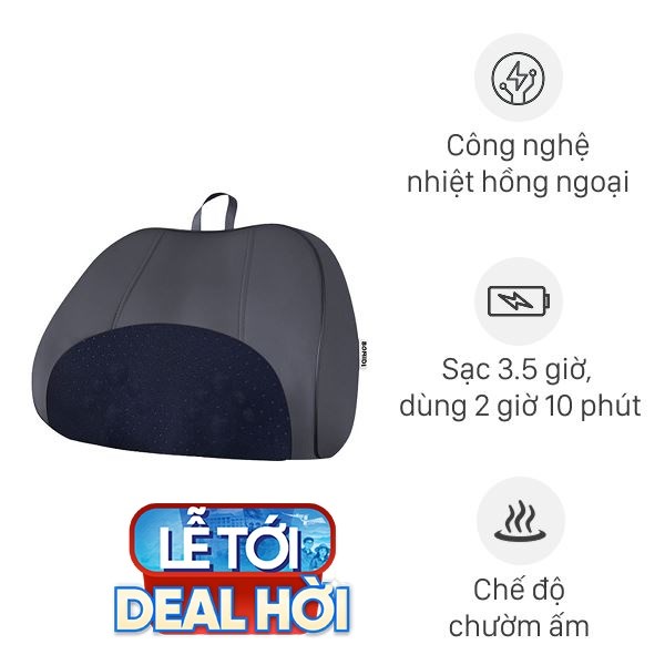 Gối massage hồng ngoại Bomidi MP1 Pro - Xám xanh
