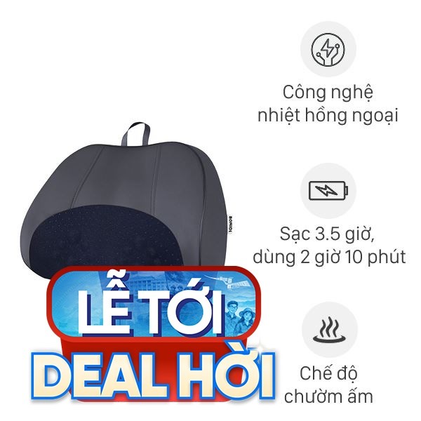 Gối massage hồng ngoại Bomidi MP1 Pro - Xám xanh