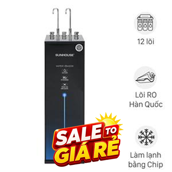 Máy lọc nước RO nóng nguội lạnh Hydrogen ion kiềm Sunhouse SHA76258LA