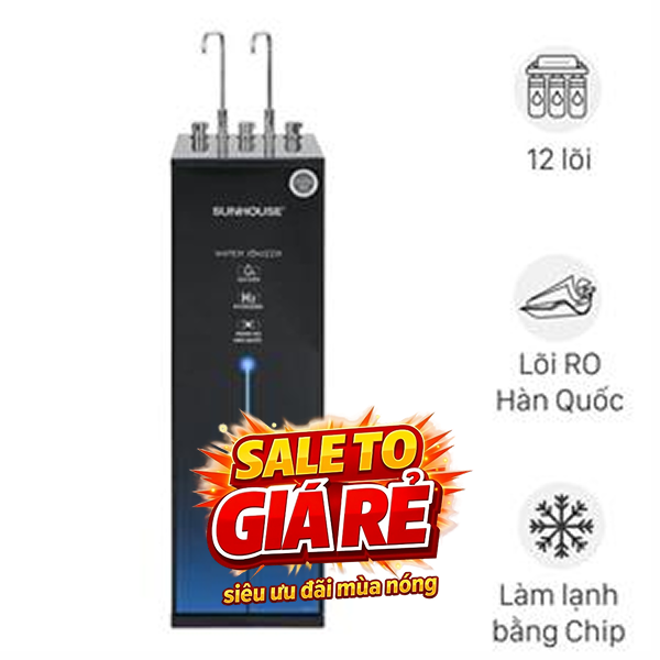 Máy lọc nước RO nóng nguội lạnh Hydrogen ion kiềm Sunhouse SHA76258LA