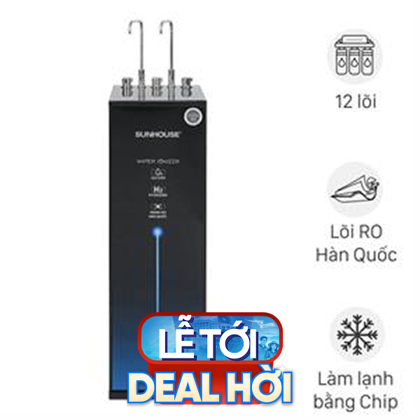 Máy lọc nước RO nóng nguội lạnh Hydrogen ion kiềm Sunhouse SHA76258LA