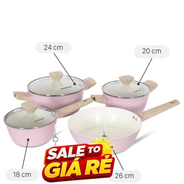 Bộ 4 nồi chảo quánh nhôm Sunhouse SHG7979MP4