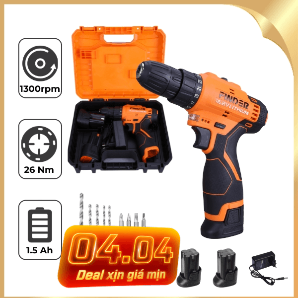 Máy khoan pin Finder FD10041621 16.8V