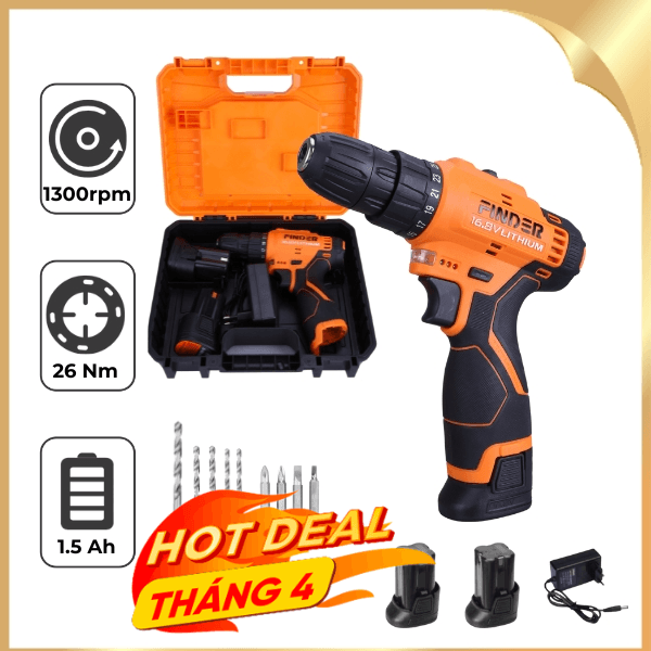 Máy khoan pin Finder FD10041621 16.8V