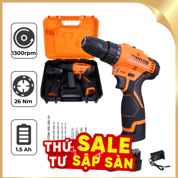 Máy khoan pin Finder FD10041621 16.8V