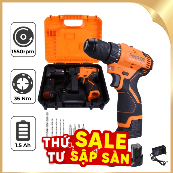 Máy khoan pin Finder FD10181621 16.8V