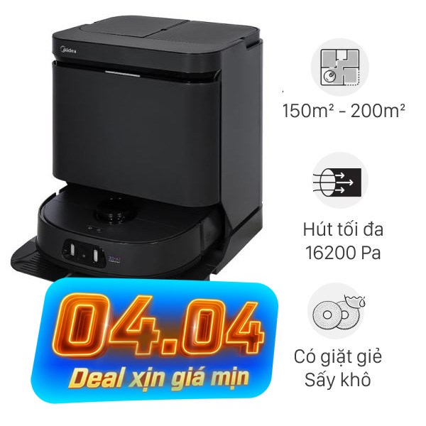 Robot hút bụi lau nhà Midea MV15ULTRAAPBK