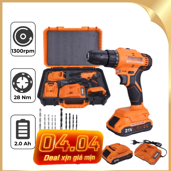 Máy khoan pin Finder FD10042122 21V
