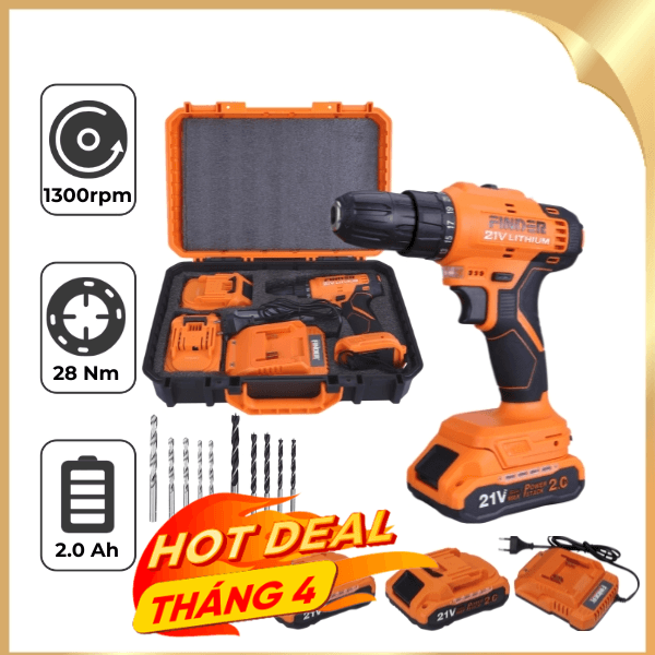 Máy khoan pin Finder FD10042122 21V