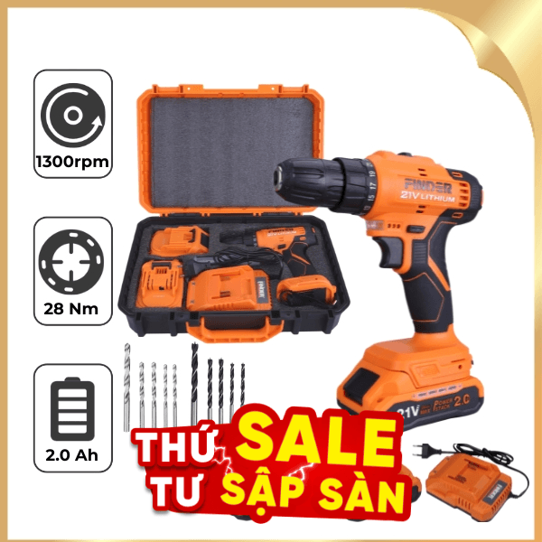 Máy khoan pin Finder FD10042122 21V