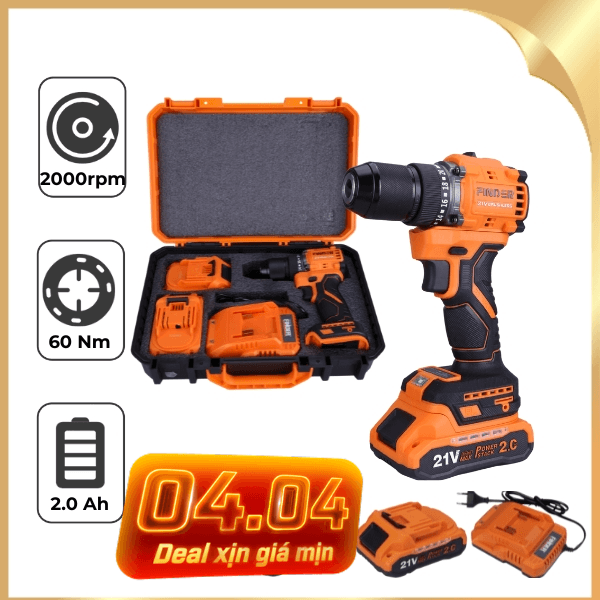 Máy khoan pin Finder FD10182123 21V
