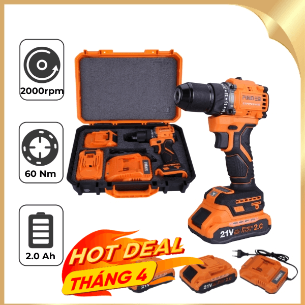 Máy khoan pin Finder FD10182123 21V