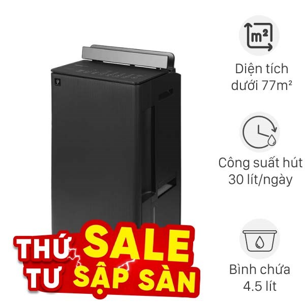 Máy hút ẩm kết hợp lọc không khí Sharp DW-T30FV-H 330W