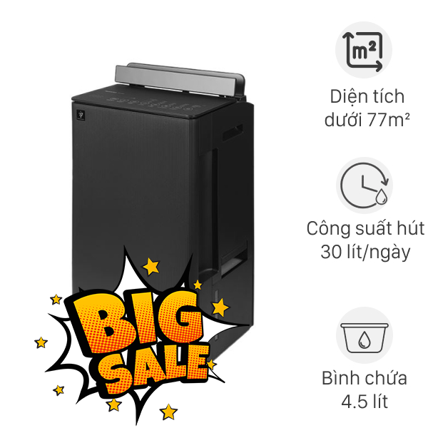 Máy hút ẩm kết hợp lọc không khí Sharp DW-T30FV-H 330W