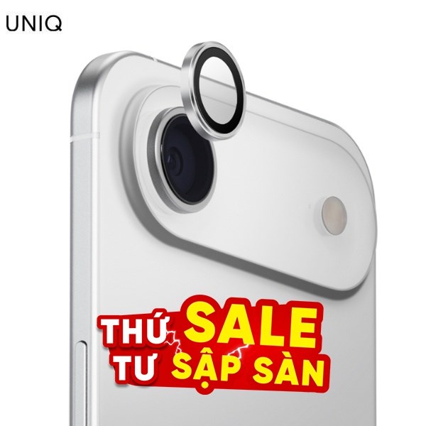 Miếng dán camera iPhone Air OPTIX Viền Nhôm Thủy Tinh UNIQ