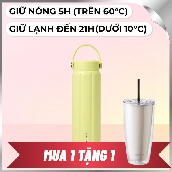Bình giữ nhiệt nóng lạnh Inox 630 ml Lock&Lock LHC4427YEL