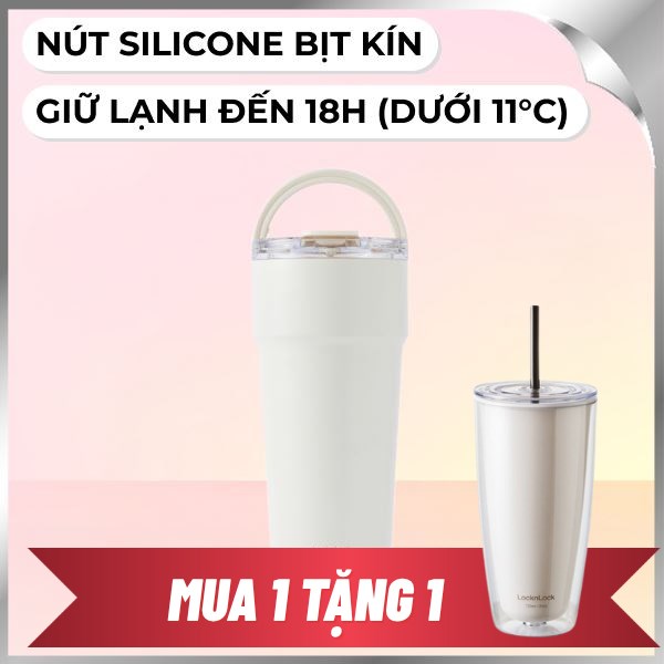 Bình giữ nhiệt nóng lạnh Inox 900 ml Lock&Lock LHC4419WHT