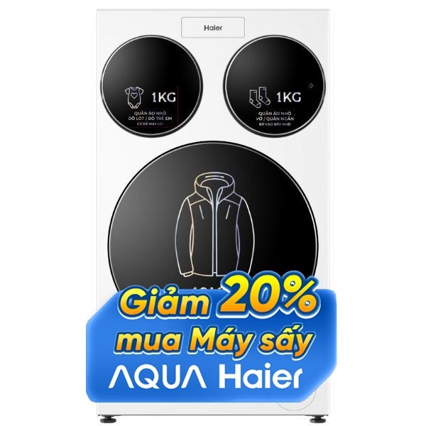 Haier Inverter 14 kg (12 kg + 2x1 kg) 3 lồng MultiWash HW140-BD14697WU1