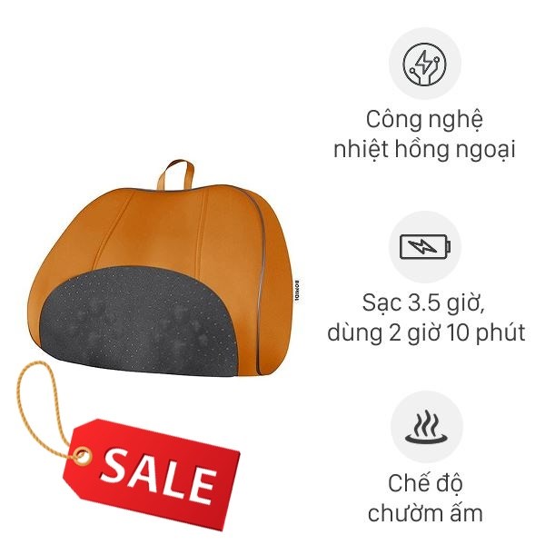 Gối massage hồng ngoại Bomidi MP1 Pro - Đen Cam