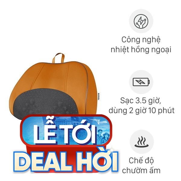 Gối massage hồng ngoại Bomidi MP1 Pro - Đen Cam