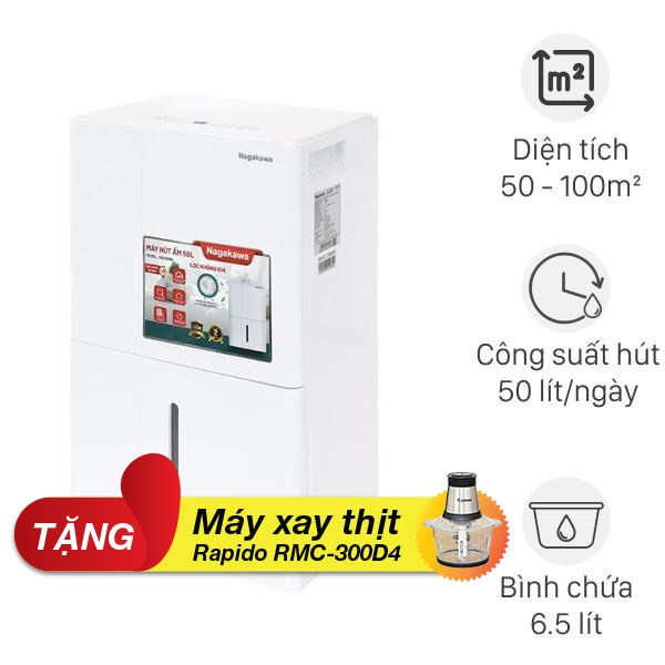 Máy hút ẩm kết hợp lọc không khí Nagakawa NAD8669 800W