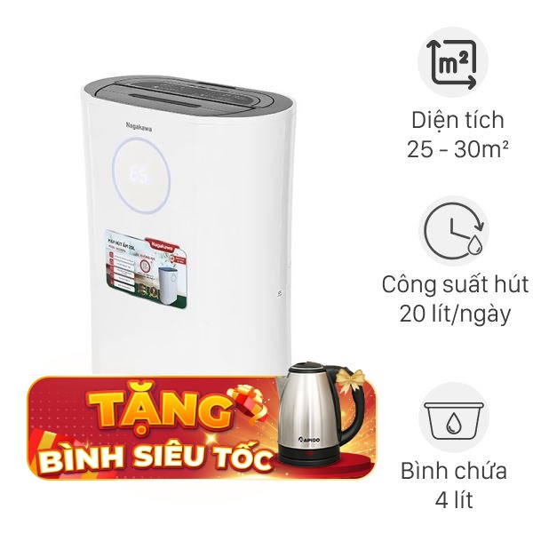 Máy hút ẩm kết hợp lọc không khí Nagakawa NAD8559 260W