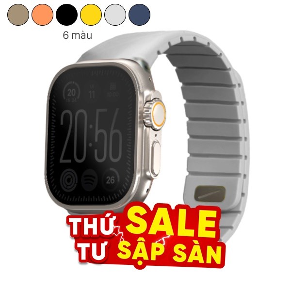 Dây Silicone Apple Watch FLUO mặt 49-40mm UNIQ