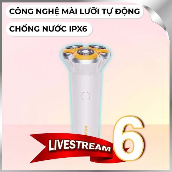 Máy cạo râu khô và ướt POVOS PQ9102 Trắng