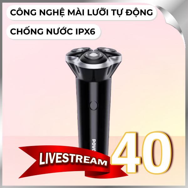 Máy cạo râu khô và ướt POVOS PQ9102 Đen