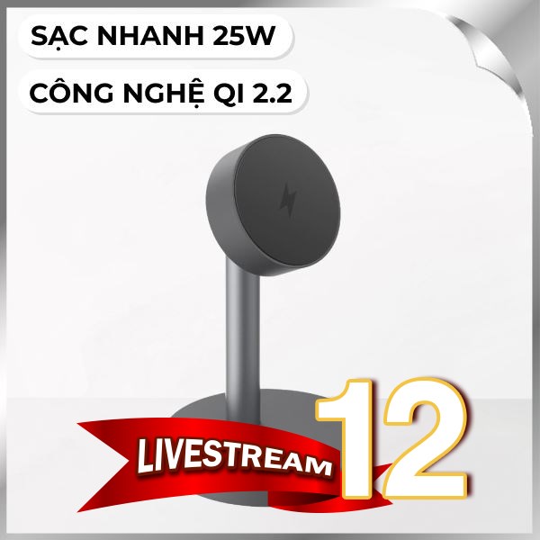 Đế sạc nhanh không dây Qi2.2 Aukey LC-MC111