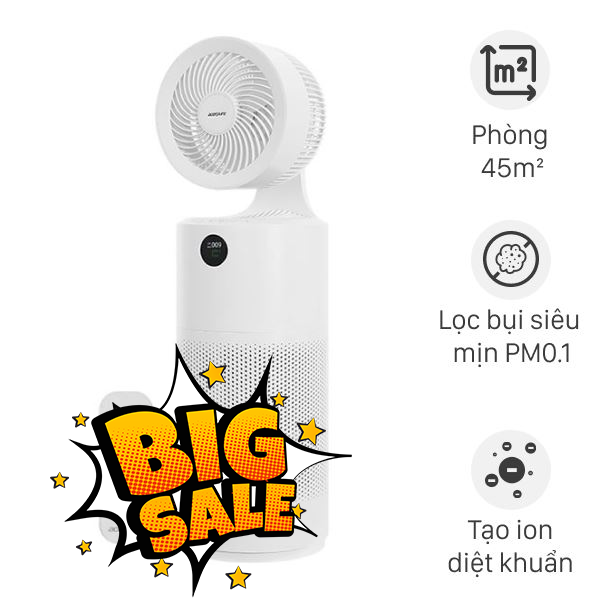 Máy lọc không khí kết hợp quạt Acerpure Cool C2-UVC AC553-50W 65W