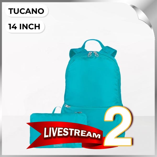 Balo Laptop 14 inch TUCANO Fodable Compatto Eco - Xanh da trời