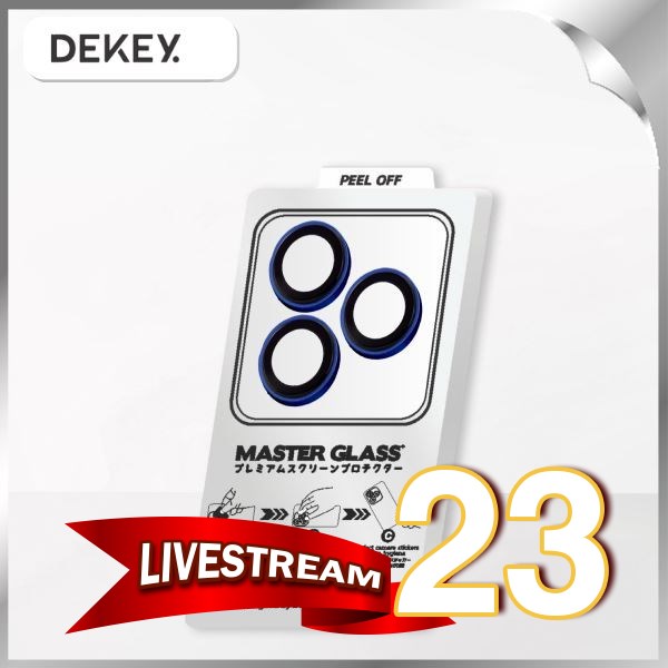 Miếng dán camera iPhone 17 Pro/Pro Max DEKEY 3D Camera Lens - Xanh Dương