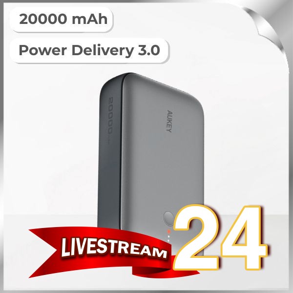 Aukey 20W PB-Y57 Spark Mini - Xám Đen