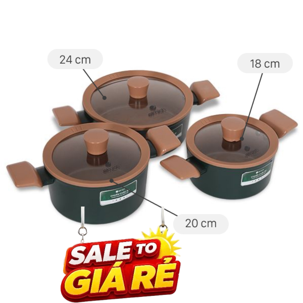 Bộ 3 nồi nhôm chống dính Elmich Harmony EL5246PT01