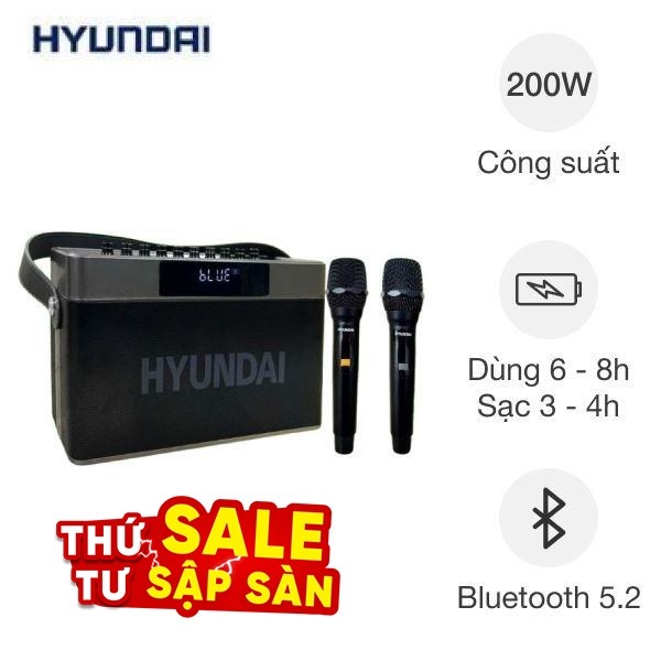 Loa Bluetooth karaoke Hyundai HD18