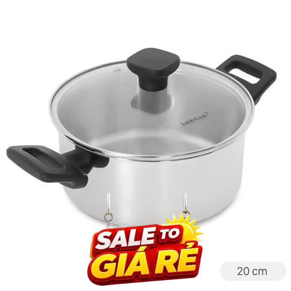 Nồi inox đáy từ nắp kính Lock&Lock CSC2023IH