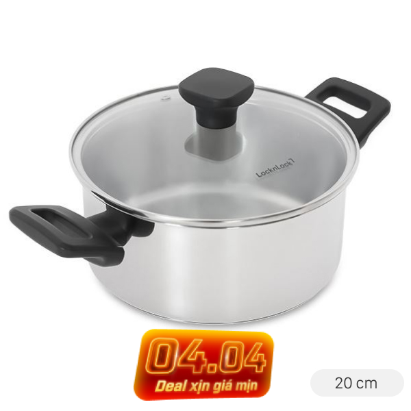 Nồi inox đáy từ nắp kính Lock&Lock CSC2023IH