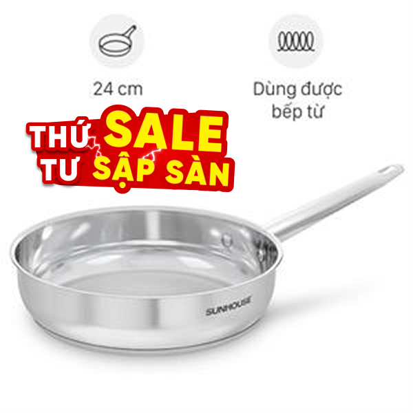 Chảo inox đáy từ Sunhouse Healthy IN24M9