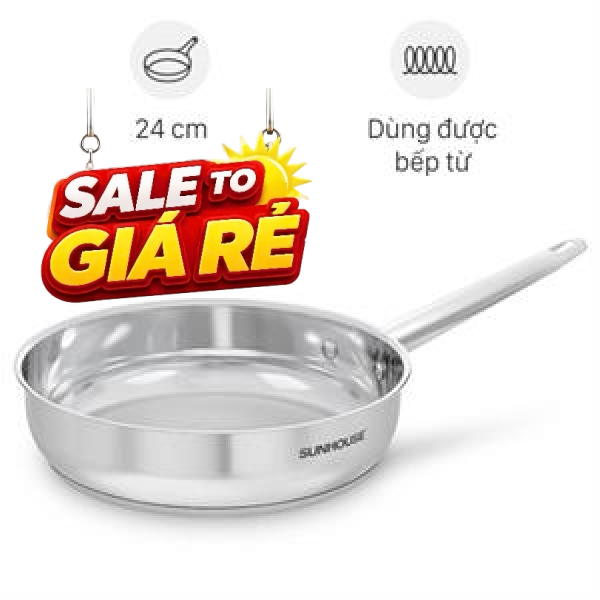 Chảo inox đáy từ Sunhouse Healthy IN24M9